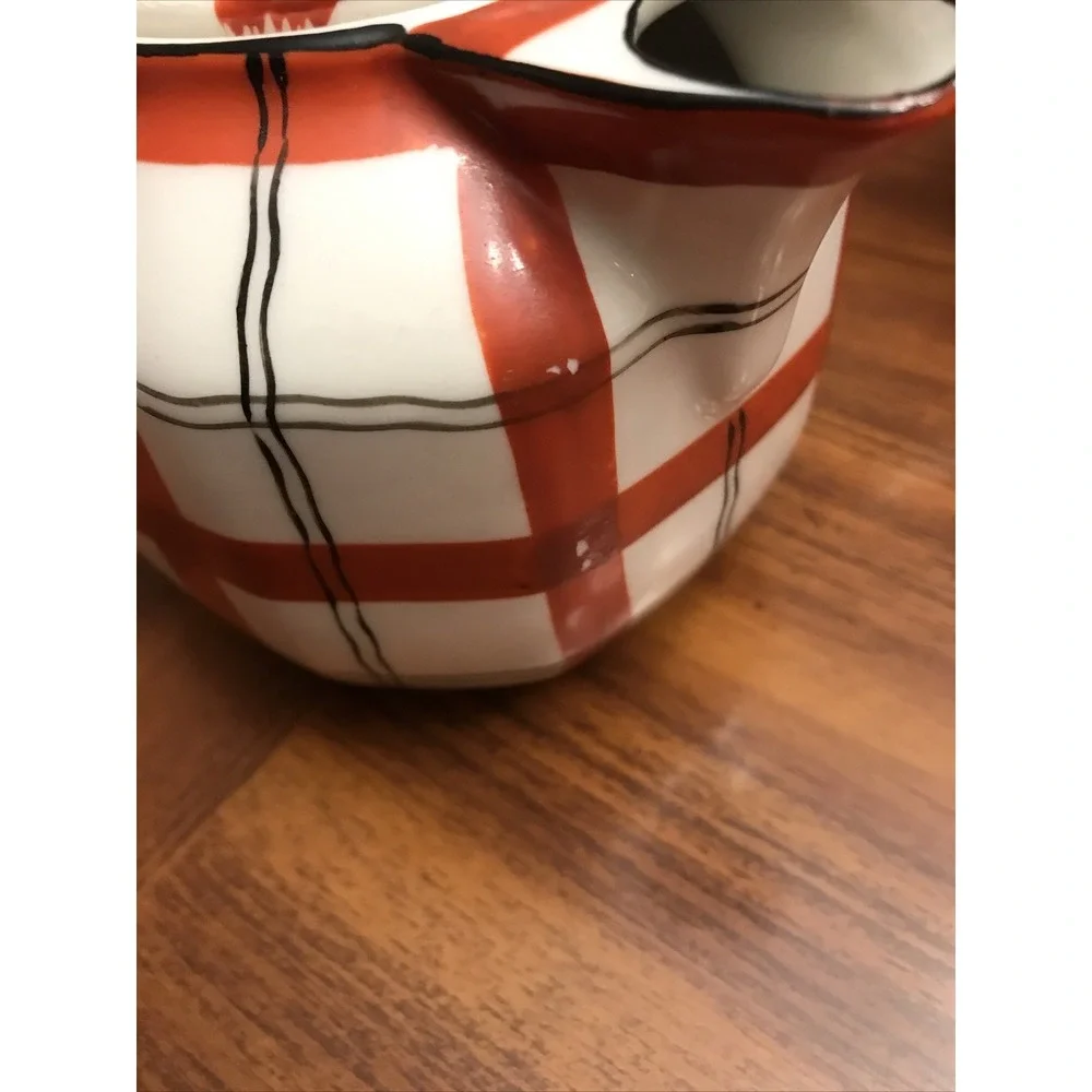 vintage‎ japanese Russet plaid teapot coffee pot